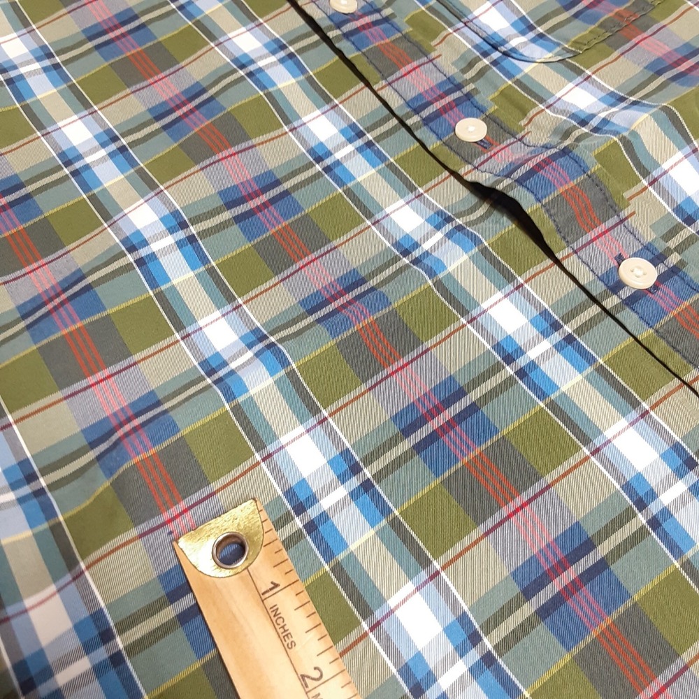 Abercrombie & Fitch Mens Muscle Short Sleeve Button Shirt Sz.M/Green-Plaid/Logo - Picture 14 of 14